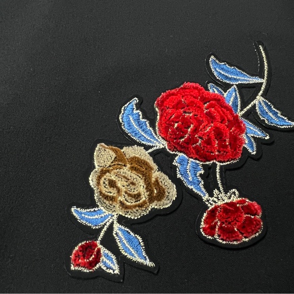 GINGER unique black floral bird embellished sleeveless midi dress, size XXS - Picture 4 of 14